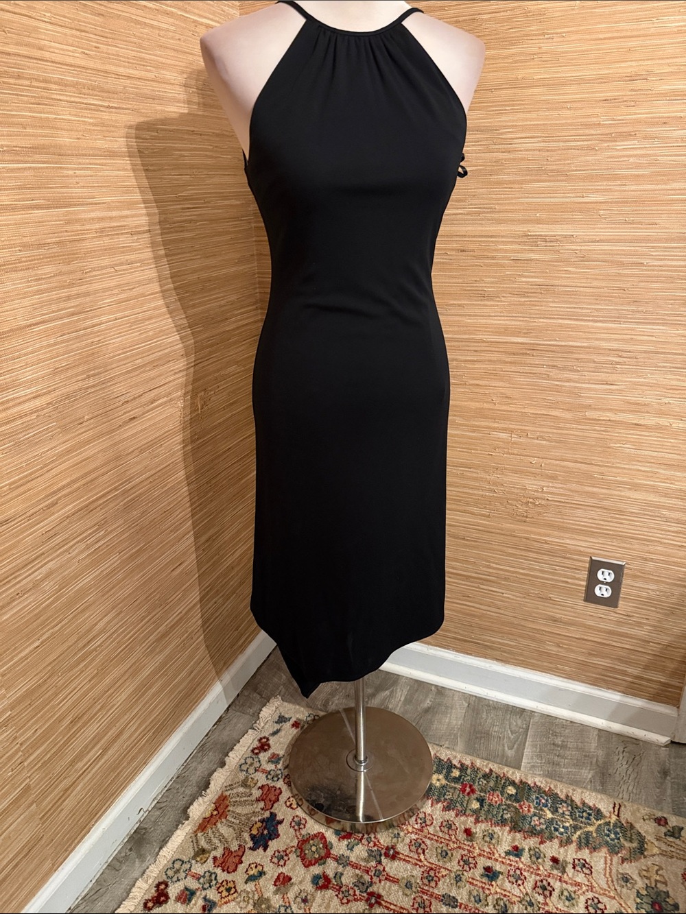 Classic Black Halter Midi Dress